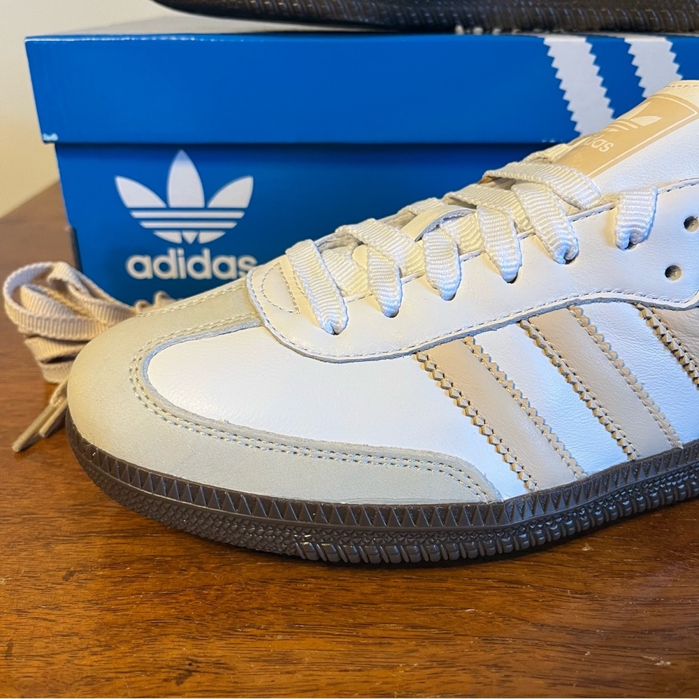 ADIDAS Women's White Tan Samba Shoes - Picture 2 of 9
